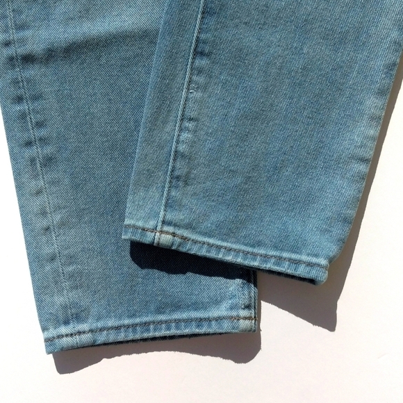 PacSun Retro Distressed Medium Blue High Rise Cropped Straight Leg Mom Jeans 25 - Picture 15 of 16